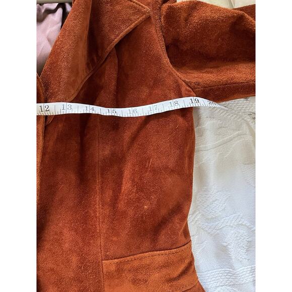 Vintage Walter Dyer Brown AztecRustic Raw Leather Coat Handmade princess Md - Picture 13 of 16